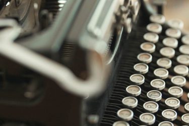 Deko in der Kanzle: alte Schreibmaschine